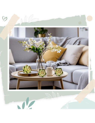 Alcachofas Artificiales Verdes Timgle - 2 Pcs Grande Decoración