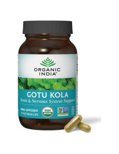 Suplemento Herbal Gotu Kola Organic India - 90 Cápsulas