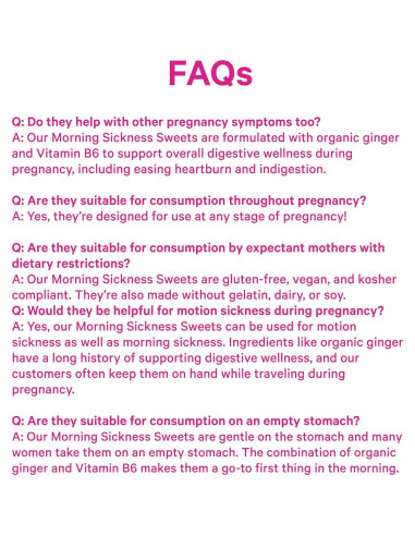 Dulces para Náuseas Matutinas Pink Stork - Mango y Jengibre - 30 Caramelos