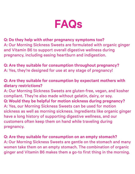 Dulces para Náuseas Matutinas Pink Stork - Mango y Jengibre - 30 Caramelos