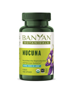 Tabletas Mucuna Pruriens Banyan Botanicals - 90 Unidades - Energizante y Apoyo Nervioso