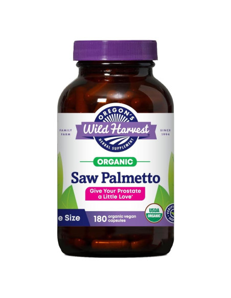Cápsulas Herbales Orgánicas Saw Palmetto Oregon's Wild Harvest 180 Unidades