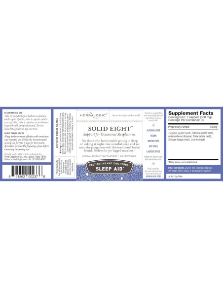 Cápsulas de Hierbas Solid Eight - Sueño Profundo 90 Unidades Cápsulas de Hierbas Solid Eight - Sueño Profundo 90 Unidades
