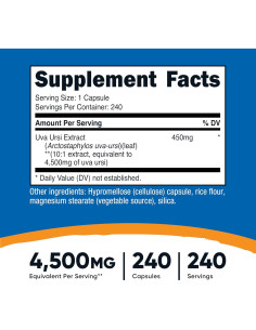 Nutricost Uva Ursi 4500mg 240 Cápsulas Vegetarianas Sin Gluten 2