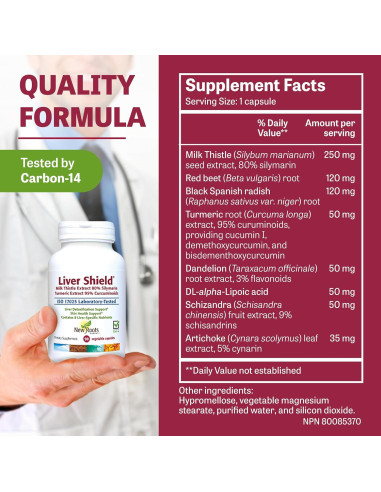 Suplemento Hepático New Roots 90 Cápsulas - Desintoxicación 8 en 1