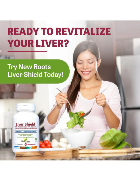 Suplemento Hepático New Roots 90 Cápsulas - Desintoxicación 8 en 1