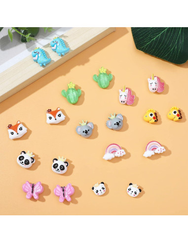 Pendientes Magnéticos para Niñas NEWITIN - 15 Pares Hipoalergénicos