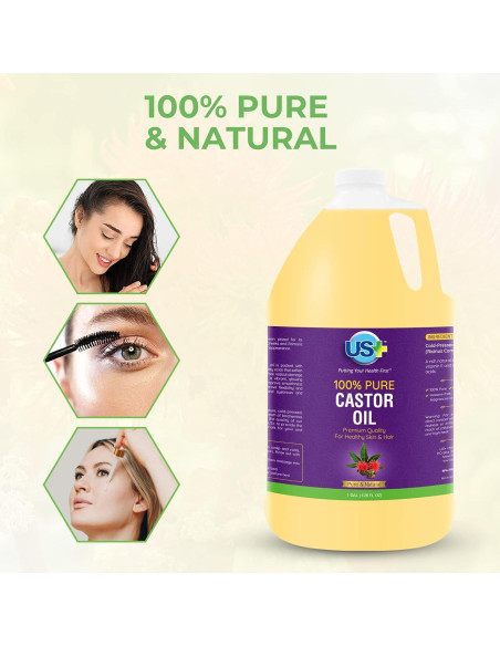 Aceite de Ricino Puro US+ Healthcare 3.785L Prensado en Frío