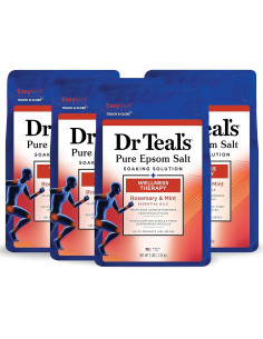 Baño de Sal Epsom Puro Dr Teal, Romero y Menta, 4x1008ml 2
