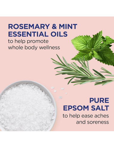 Baño de Sal Epsom Puro Dr Teal, Romero y Menta, 4x1008ml