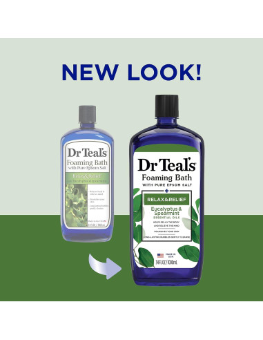 Baño de Sal Epsom Puro Dr Teal, Romero y Menta, 4x1008ml