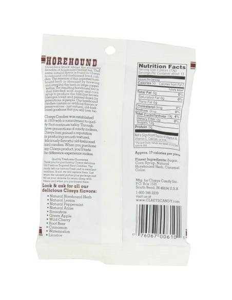 Caramelos para la garganta Claey's Horehound 170g (Paquete de 12)