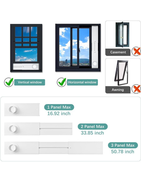 Kit de Ventana Ajustable Phopich para Conducto de Secadora 4" Kit de Ventana Ajustable Phopich para Conducto de Secadora 4"