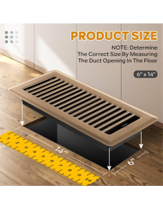 Cubiertas de Ventilación de Piso HQZ 6x14 cm Marrón - Paquete de 4 2