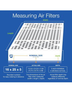 Filtros de Aire Nordic Pure MERV 8 40.64x62.87x11.11 cm Paquete de 4 2