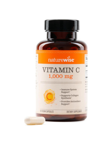 NatureWise Vitamina C 1000mg Vegana - 60 Cápsulas Antioxidantes