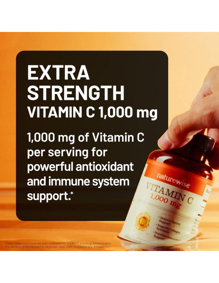 NatureWise Vitamina C 1000mg Vegana - 60 Cápsulas Antioxidantes