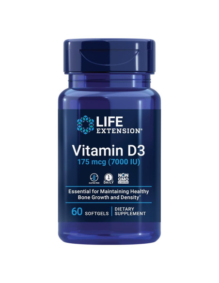 Vitamina D3 Life Extension 175 mcg 60 gelatinas blandas