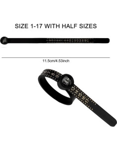 Medidor de Anillo TUNQISM Tamaño 1-17 Reutilizable con Lupa 2