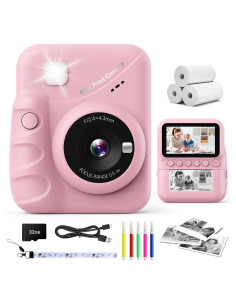 Cámara Instantánea CalineGam M9 Rosa 48MP Pantalla 3"