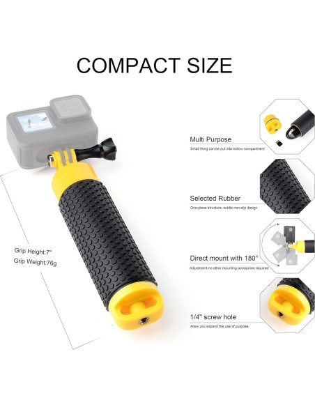 Agarradera Flotante YALLSAME con Trípode para GoPro y DJI