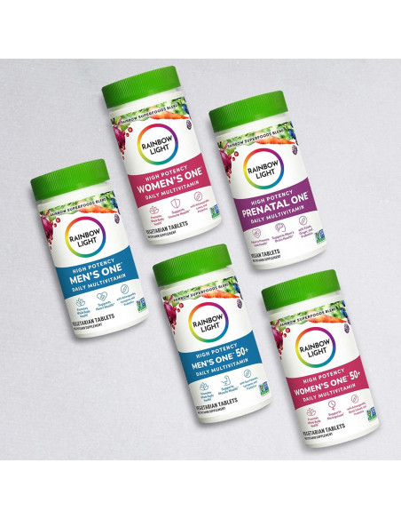 Multivitamina Arcoíris Rainbow Light 50+ 60 Tabletas Vegetariano Multivitamina Arcoíris Rainbow Light 50+ 60 Tabletas Vegetariano