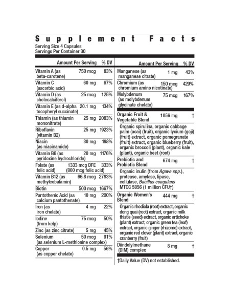 Multivitamina Certificada para Mujeres Rainbow Light 120 Cápsulas Multivitamina Certificada para Mujeres Rainbow Light 120 Cápsulas
