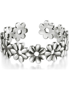 Anillo de Dedo del Pie BORUO Plata Esterlina 925 Floral 5mm 2