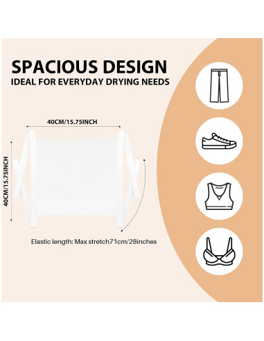 Bolsa para Secar Zapatos NMQHPA 40x40 cm Malla Crema 1 Paquete