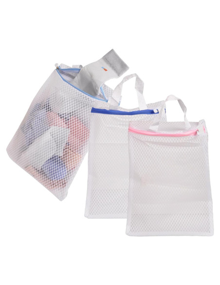 Paquete de 3 Bolsas de Malla Ouvlaiz para Lavandería 25.4x30.5 cm