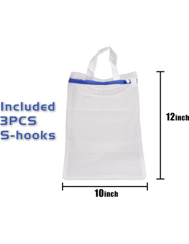 Paquete de 3 Bolsas de Malla Ouvlaiz para Lavandería 25.4x30.5 cm