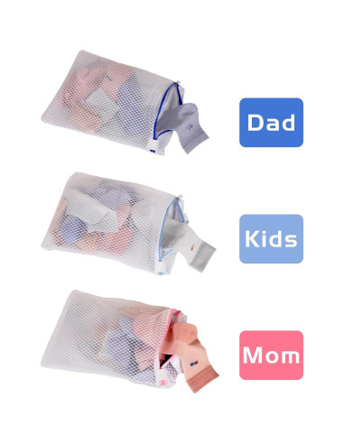 Paquete de 3 Bolsas de Malla Ouvlaiz para Lavandería 25.4x30.5 cm