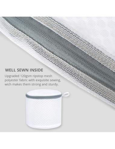 Paquete de 3 Bolsas de Lavandería Geiteoa 15x18 cm Malla