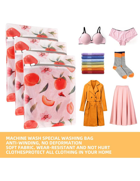 3 Bolsas de Lavandería de Malla Rluahxnby 30x40cm para Ropa Delicada
