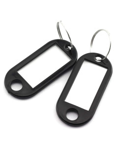 Etiquetas de Anillo de Llave Plástico 40pcs Identificadores Negros