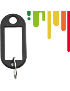 Etiquetas de Anillo de Llave Plástico 40pcs Identificadores Negros 2
