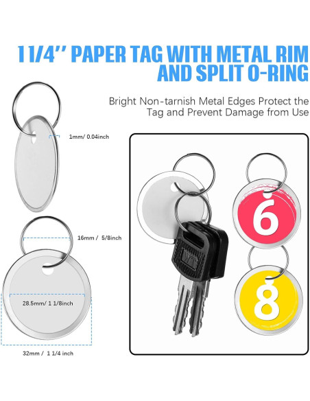 Etiquetas de Llave de Metal Hotop 500 Piezas 3.18 cm