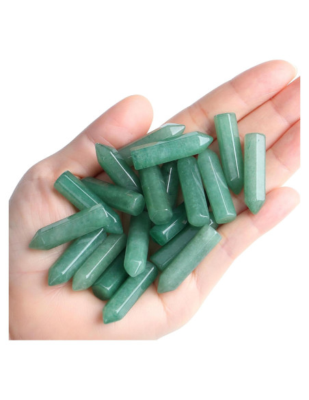 Conjunto de 20 Varitas de Cristal Aventurina Verde QINJIEJIE