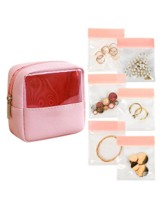 Estuche de Joyería de Viaje LingLingo Rosa 6 Compartimentos