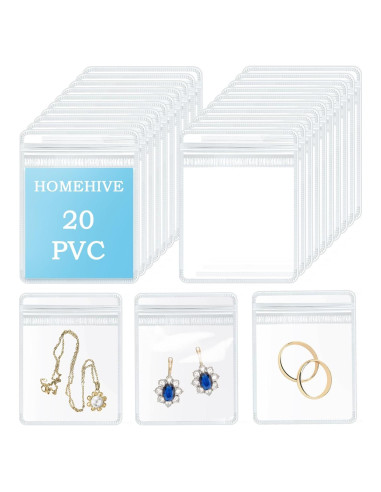 Bolsas de Joyería Transparente HOMEHIVE 20 Pcs Antioxidante