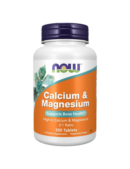 Suplemento de Calcio y Magnesio NOW 2:1 Alta Potencia 100 Tabletas Suplemento de Calcio y Magnesio NOW 2:1 Alta Potencia 100 Tabletas