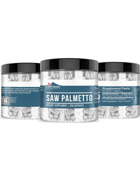 Cápsulas de Saw Palmetto Elementos de la Tierra 200 Unidades