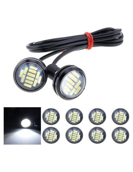 10 Luces LED DriSentri 18mm Circulación Diurna 12V Blancas