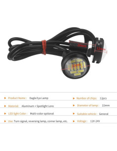 10 Luces LED DriSentri 18mm Circulación Diurna 12V Blancas 2