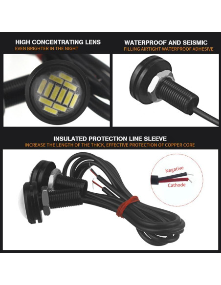 10 Luces LED DriSentri 18mm Circulación Diurna 12V Blancas