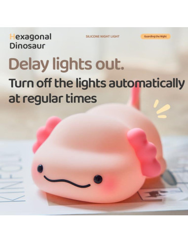 Luz Nocturna Axolotl ATSUI LED Silicona Regulable 3 Niveles