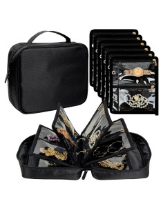 Organizador de Joyería de Viaje LingLingo Negro 24 Bolsitas