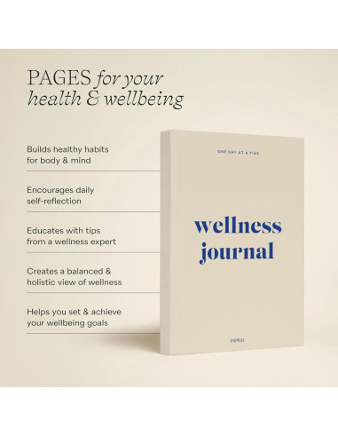 Diario de Bienestar Papier Tapa Dura Beige 21.5x15.3 cm