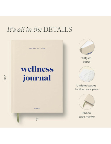 Diario de Bienestar Papier Tapa Dura Beige 21.5x15.3 cm