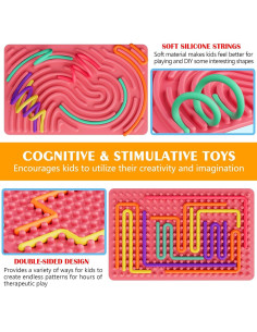 Tablero Sensorial Antiestrés SPKWIS Rosa 16.5x11.2cm para Niños 2